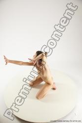 Nude Woman White Sitting poses - ALL Slim long blond Sitting poses - on knees Multi angle poses Pinup